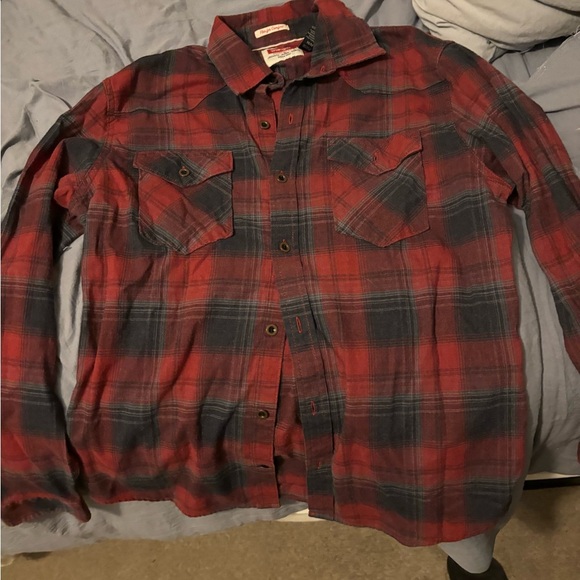 WRANGLER BUTTON FRONT WESTERN SHIRT Men's Size M Red/Black NWOT - Picture 3 of 11